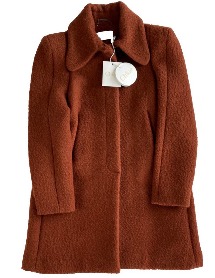 Chloé Wintermantel Jacke Französische Eleganz in terracottafarbener Crépon-Struktur Edle Crépon-Oberfläche mit charakteristischer Struktur von Chloé