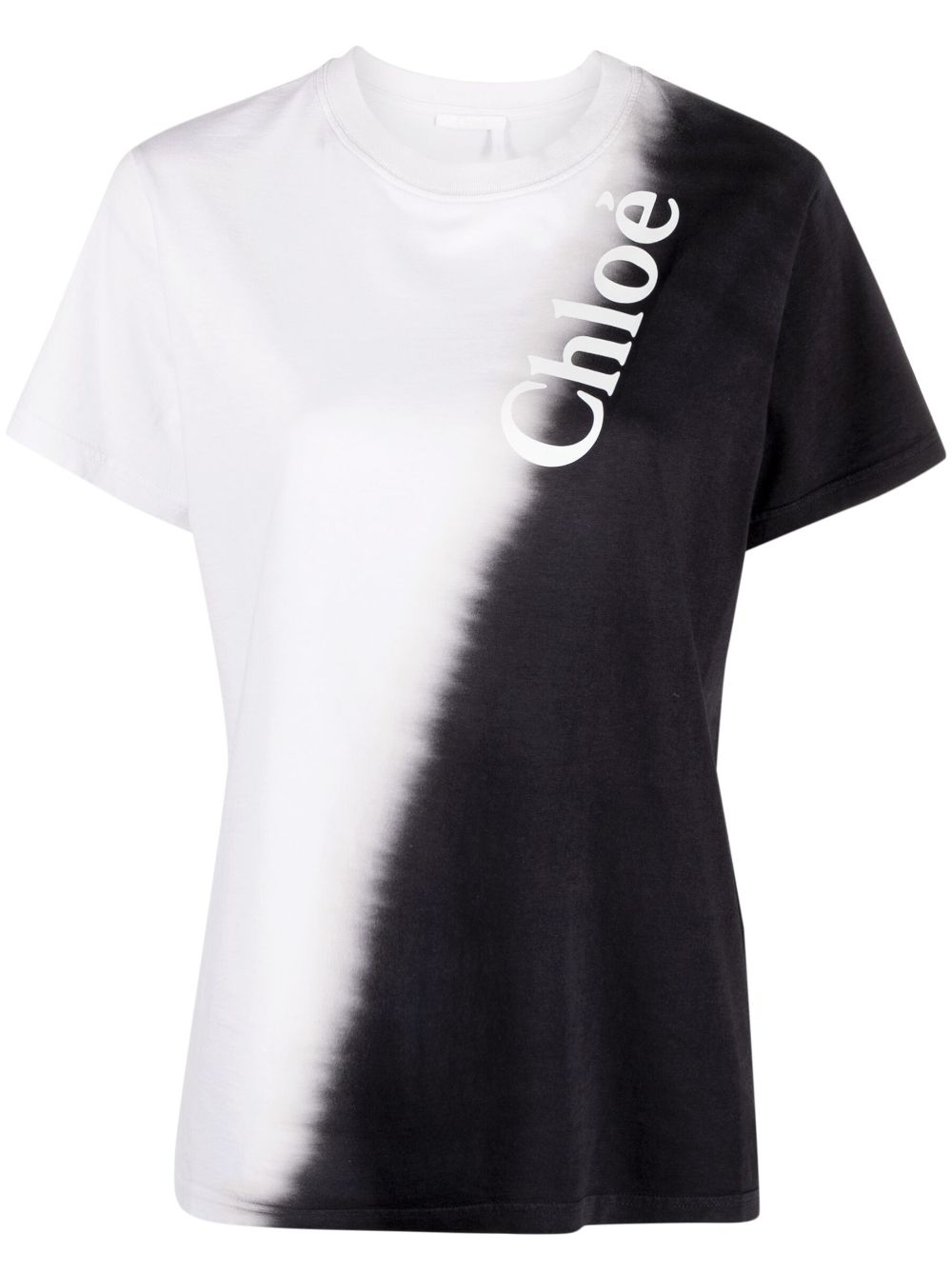 Chloé Zweifarbiges T-Shirt mit Logo-Print - Grau von Chloé