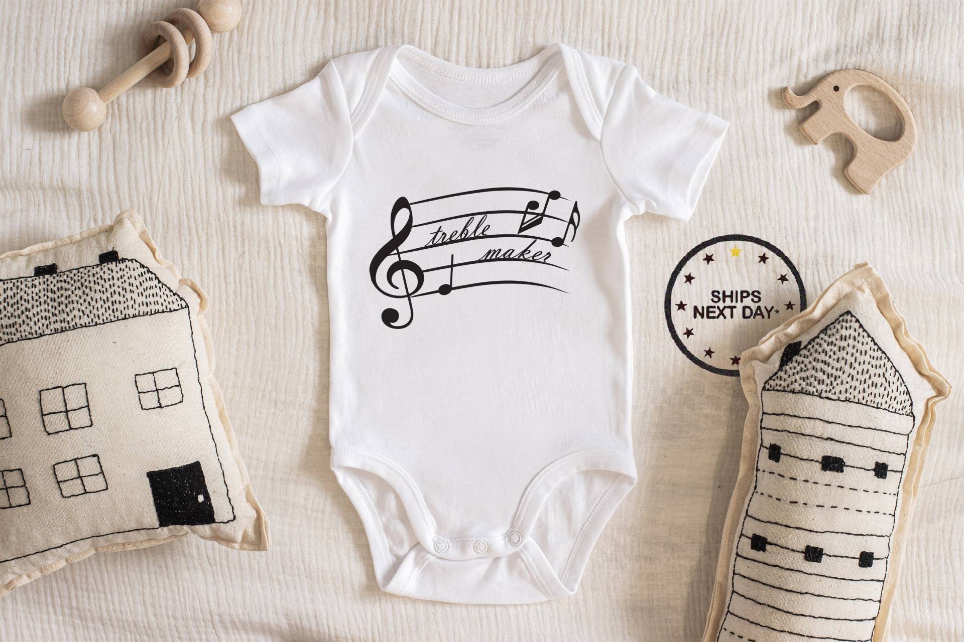 Höhen Maker Musik Baby Body Jungen Mädchen Unisex Kleidung Neue Schwangerschaft Ankündigung Baby-Dusche-Geschenk-Idee Bodysuit 189 von ChloesFund