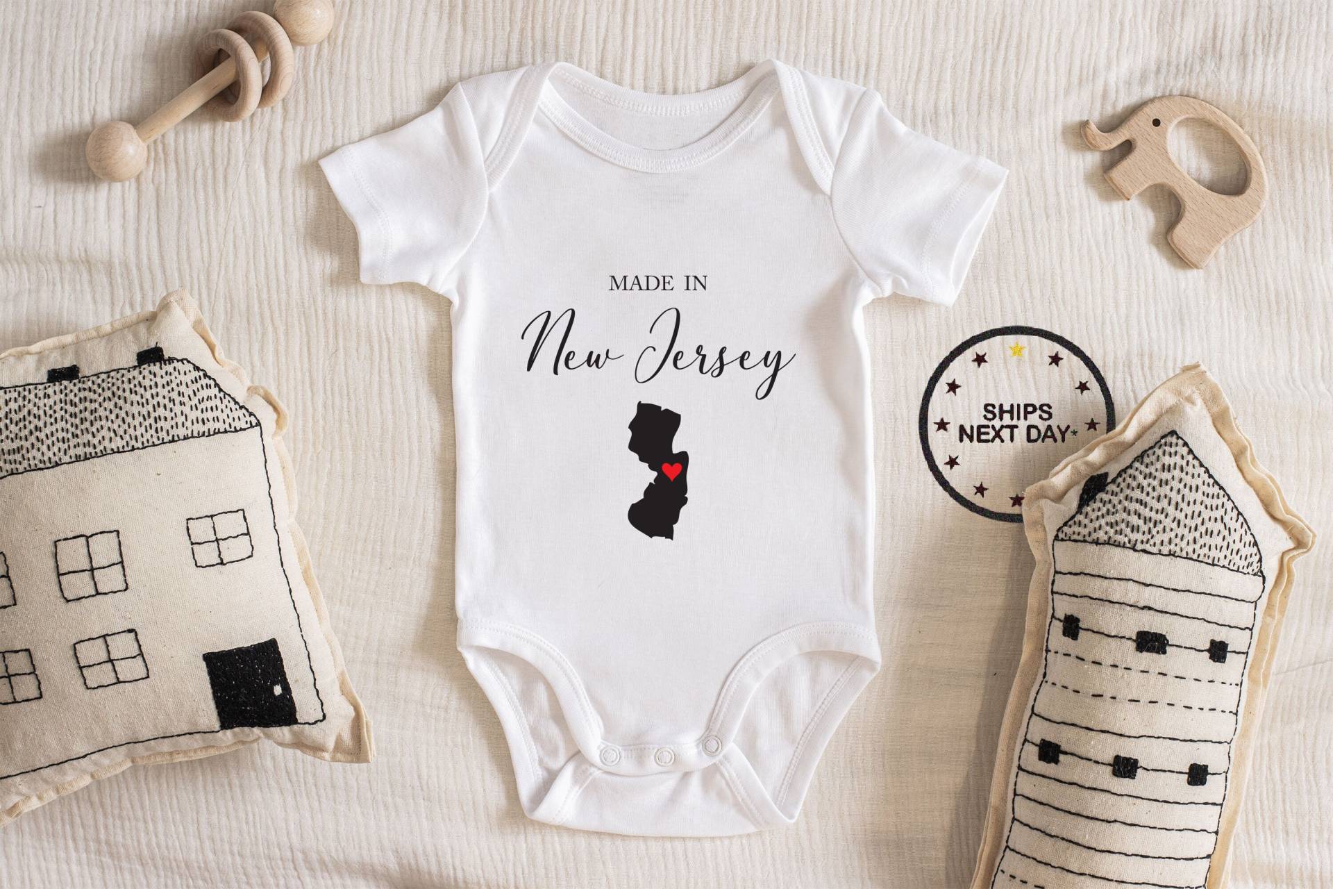 Made in New Jersey Baby Body, Junge Mädchen Unisex Kleidung Baby-Dusche-Geschenk-Idee Bodysuit 111.30 von ChloesFund