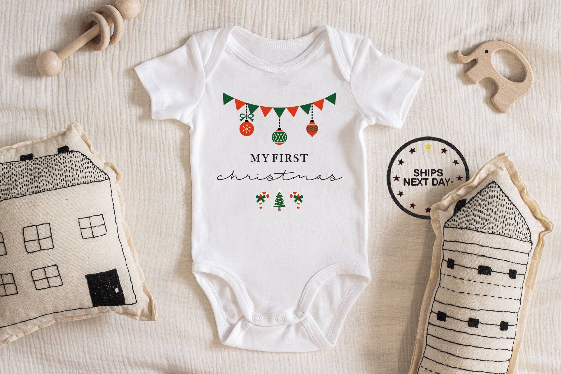 Myserstes Weihnachten Baby Body Junge Mädchen Unisex Kleidung Neue Schwangerschaft Ankündigung Baby-Dusche-Geschenk-Idee Bodysuit 208 von ChloesFund