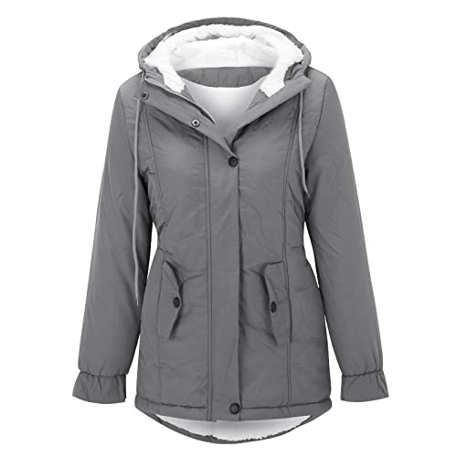 Chnnamzu Damen Jacke Winterjacke mit Kapuze - Winterjacke Damen Dicke Gefüttert Warm Winter Jacke Petite-Stil von Chnnamzu