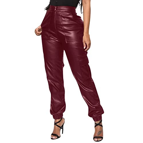 Chnnamzu Lederhose Damen Hose Lederoptik Damen Lederhose Damen Schwarz Lederhose Damen High Waist Leder Hosen Damen Lederhosen Damen Lederimitat Hose Damen Kunstlederhose Damen Kunstleder Hosen Damen von Chnnamzu