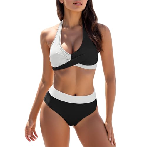 Chnnamzu Push Up Bikini Damen Set Bauchweg - Neckholder Bikini-Sets für Damen High Waist Sexy Bikinis mit Cups Blumen Bauch Weg Bademode Schnelltrocknend Zweiteiliger Badeanzug Surf Swimsuit Chnnamzu Push Up Bikini Damen Set Bauchweg - Neckholder Bikini-Sets für Damen High Waist Sexy Bikinis mit Cups Blumen Bauch Weg Bademode Schnelltrocknend Zweiteiliger Badeanzug Surf Swimsuit von Chnnamzu