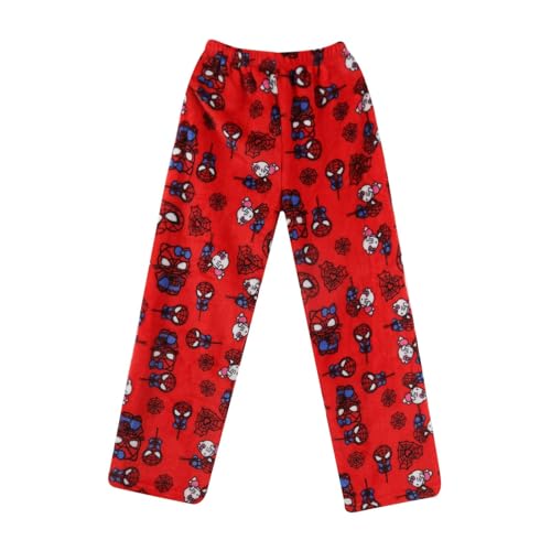 Chnnamzu Pyjama Hose Damen Lang - Pyjamahose Flanell Schlafanzug Y2K Schlafanzughose Baggy Anime Cartoon Kawaii Kuschelig Weich Bequeme Flauschig Casual Schlafanzug Schlafhose Sommer Herbst Winter von Chnnamzu