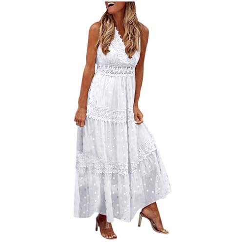 Chnnamzu Strandkleid Damen Kleid Festlich Damen Maxikleid Kleider Damen Sommer Sommerkleid Damen Elegant Kleider Damen Lang Kleid Damen Sommer von Chnnamzu