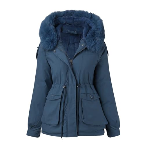 Chnnamzu Winterjacke Damen Lang Winter Jacke Parka Mantel Lang Wintermantel Warm GefüTtert Puffer Winterparka Lang Kapuzenjacke Outdoorjacke Daunenjacke mit ReißVerschlüSse Und Knöpfe Und Taschen von Chnnamzu