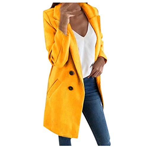 Chnnamzu Wollmantel Damen Wintermantel Herbst Winter Jacke Trenchcoat Damen Wolle Coat Elegant Wollmantel übergangsjacke Große GrößeRevers Wolljacke Parka Mäntel Winterjacke von Chnnamzu