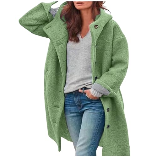 Chnnamzu Wollmantel Damen Wintermantel Herbst Winter Jacke Trenchcoat Mit Kapuze Warm Damen Wolle Coat Elegant Wollmantel übergangsjacke Wolljacke Parka Mäntel Winterjacke von Chnnamzu