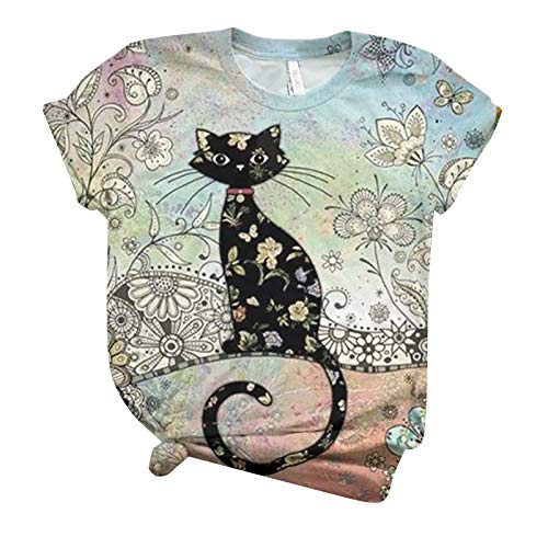 Katzen Shirt Damen Mädchen T-Shirt 3D Katze Aufdruck Kurzarm Rundhals Sweatshirt Lose Beiläufig Tops Oberteil Bluse Sommer Frühling Streetwear Katzen Shirt Damen Mädchen T-Shirt 3D Katze Aufdruck Kurzarm Rundhals Sweatshirt Lose Beiläufig Tops Oberteil Bluse Sommer Frühling Streetwear von Chnnamzu