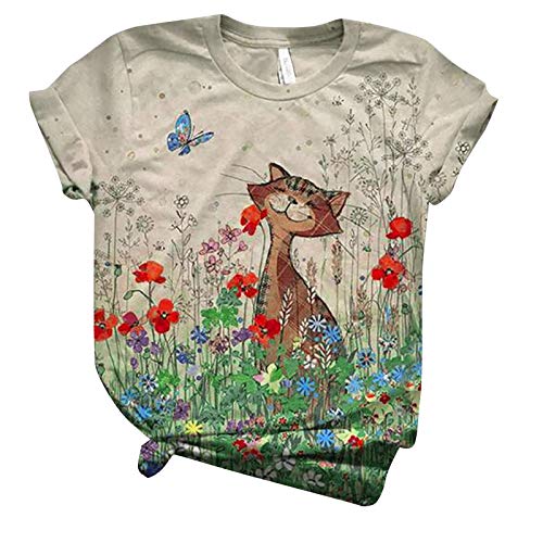 Katzen Shirt Damen Mädchen T-Shirt 3D Katze Aufdruck Kurzarm Rundhals Sweatshirt Lose Beiläufig Tops Oberteil Bluse Sommer Frühling Streetwear Katzen Shirt Damen Mädchen T-Shirt 3D Katze Aufdruck Kurzarm Rundhals Sweatshirt Lose Beiläufig Tops Oberteil Bluse Sommer Frühling Streetwear von Chnnamzu