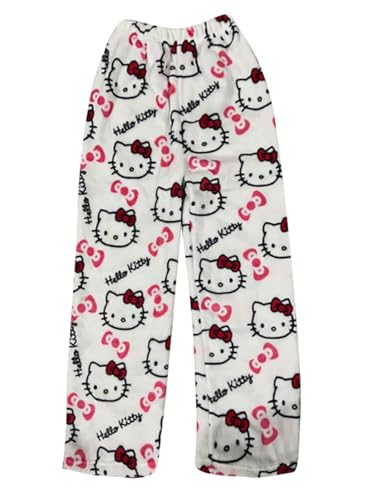 Pyjamahose Damen Lang - Pyjama Hose Damen Flanell Schlafanzug Hosen Schlafanzughose Anime Cartoon Kawaii Kuschelig Weich Bequeme Warme Flauschig Casual Home Lounge Schlafhose Herbst-Winter von Chnnamzu