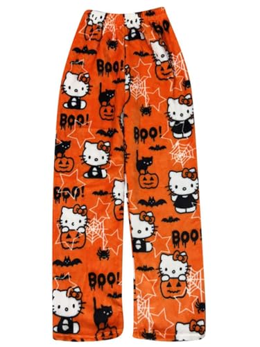 Pyjamahose Damen Lang - Pyjama Hose Damen Flanell Schlafanzug Hosen Schlafanzughose Anime Cartoon Kawaii Kuschelig Weich Bequeme Warme Flauschig Casual Home Lounge Schlafhose Herbst-Winter von Chnnamzu