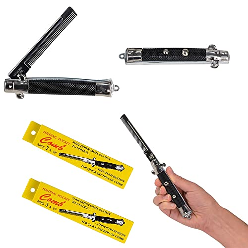 Chochkees Faltbarer Taschenkamm, 22,9 cm, 2 Stück, Schwarz, Metall-Kunststoff, Kinder ab 5 Jahren Chochkees Faltbarer Taschenkamm, 22,9 cm, 2 Stück, Schwarz, Metall-Kunststoff, Kinder ab 5 Jahren von Chochkees