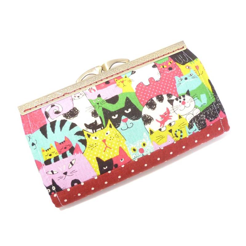Katzen, Metallrahmen Portemonnaie, Portemonnaie Mit Kussverschluss, Geldbörse, Rot von ChochoFlower