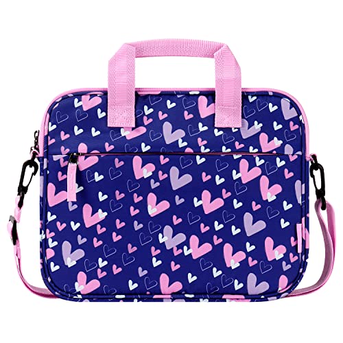 Choco Mocha 12.5 Zoll Kinder Tablet Tasche, Tablet Tasche Hülle für Fire HD 10 8, Fire 10 8 iPad, Kids Tablet Bag, Herz-blau von Choco Mocha