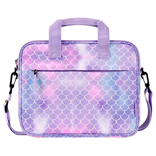 Choco Mocha 12.5 Zoll Kinder Tablet Tasche, Tablet Tasche Hülle für Fire HD 10 8, Fire 10 8 iPad, Kids Tablet Bag, Schuppe-blau-violett von Choco Mocha