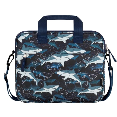 Choco Mocha 12.5 Zoll Kinder Tablet Tasche, Tablet Tasche Hülle für Fire HD 10 8, Fire 10 8 iPad, Kids Tablet Bag, Shark-Marineblau von Choco Mocha