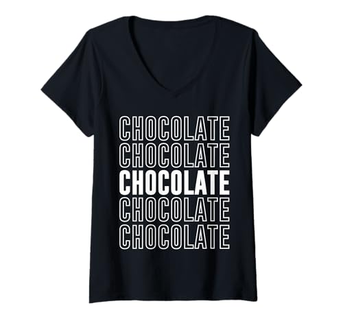 Damen Schokoladenbraun T-Shirt mit V-Ausschnitt von Chocolate Apparel