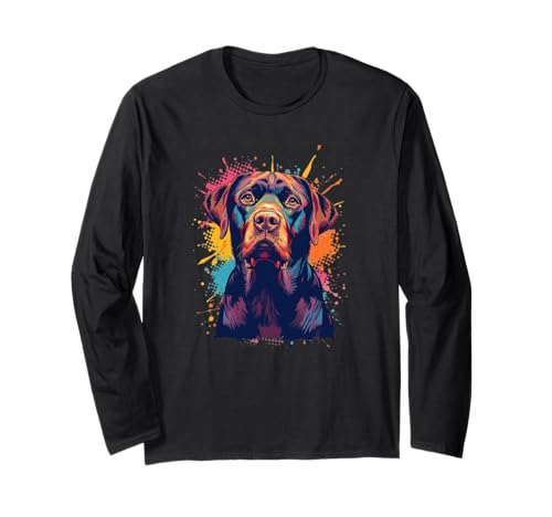 Schokoladen-Labrador Hund Geschenke Frauen Kinder Jungen Mädchen Männer Langarmshirt von Chocolate Labrador Dog Apparel