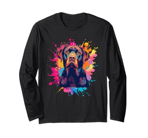 Schokoladen-Labrador Hund Geschenke Frauen Kinder Jungen Mädchen Männer Langarmshirt von Chocolate Labrador Dogs Apparel