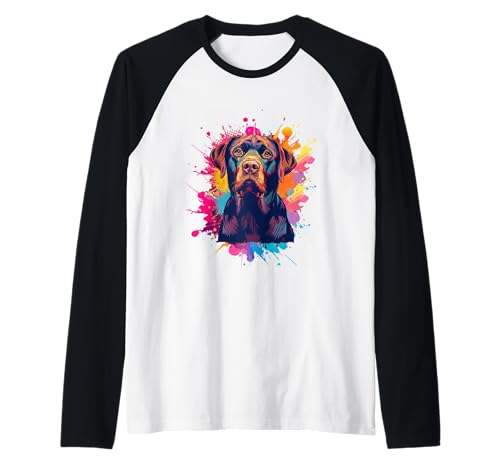 Schokoladen-Labrador Hund Geschenke Frauen Kinder Jungen Mädchen Männer Raglan von Chocolate Labrador Dogs Apparel