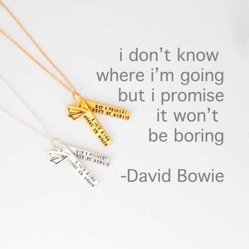 Abschluss Spruch Halskette - Zitat Von David Bowie Rock & Roll Handarbeit Sterling Silber Oder Gold Vermeil By Chocolate Steel von ChocolateAndSteel