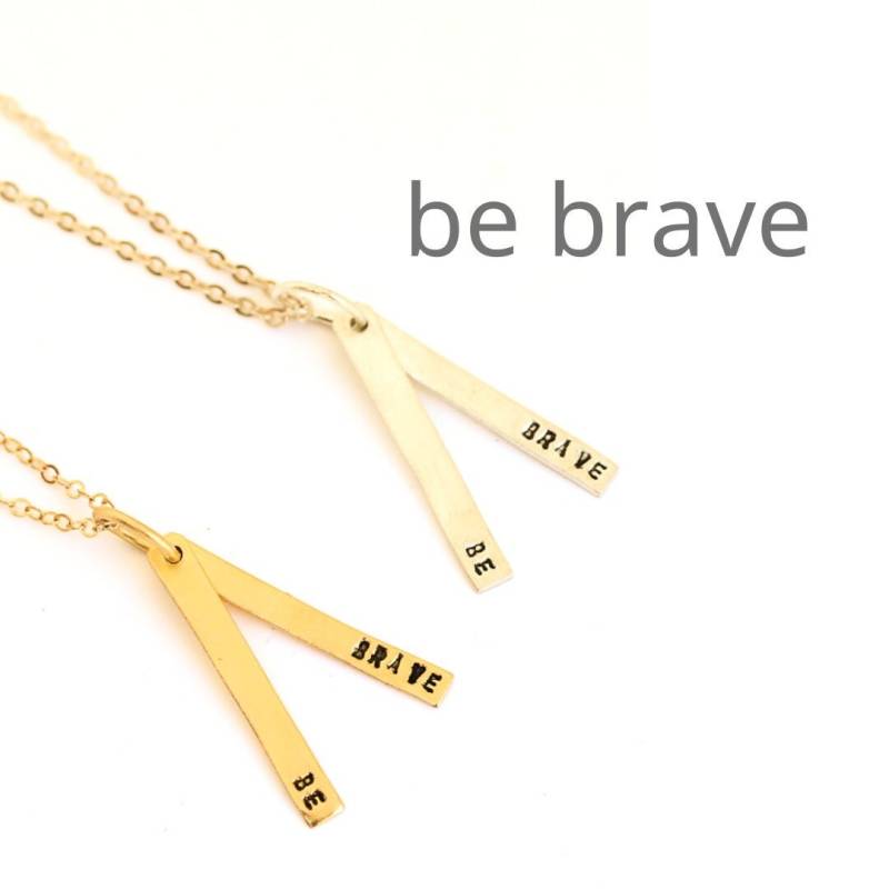 Be Brave - Empowerment Handgemachte Kette Aus Sterlingsilber Und 14Kt Vergoldung Von Chocolate & Steel von ChocolateAndSteel