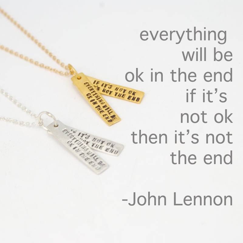 Inspirational Rockstar Zitat Halskette - John Lennon Quote Handgemachtes Sterling Silber Und 14Kt Gold Vermeil By Chocolate & Steel von ChocolateAndSteel