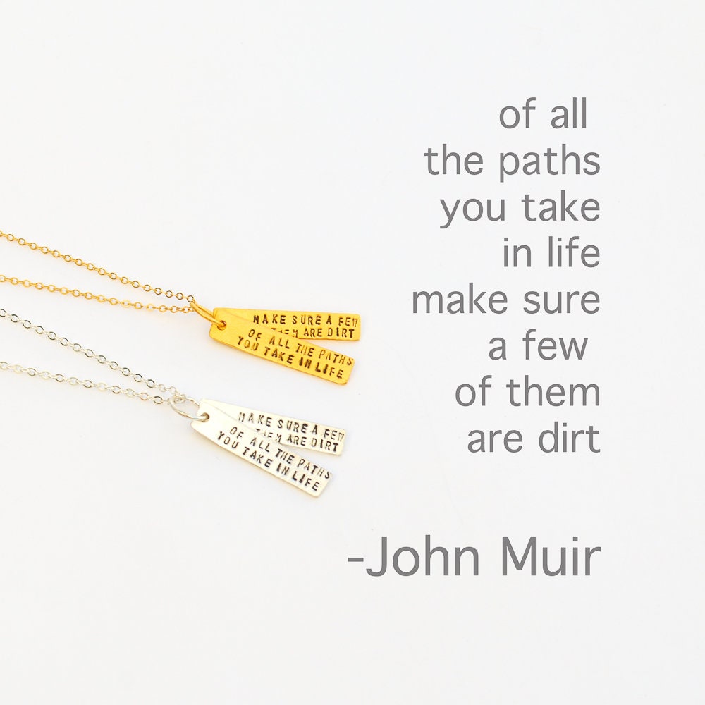 John Muir Zitat Halskette Sterling Silber & 14Kt Vermeil-Gold von ChocolateAndSteel