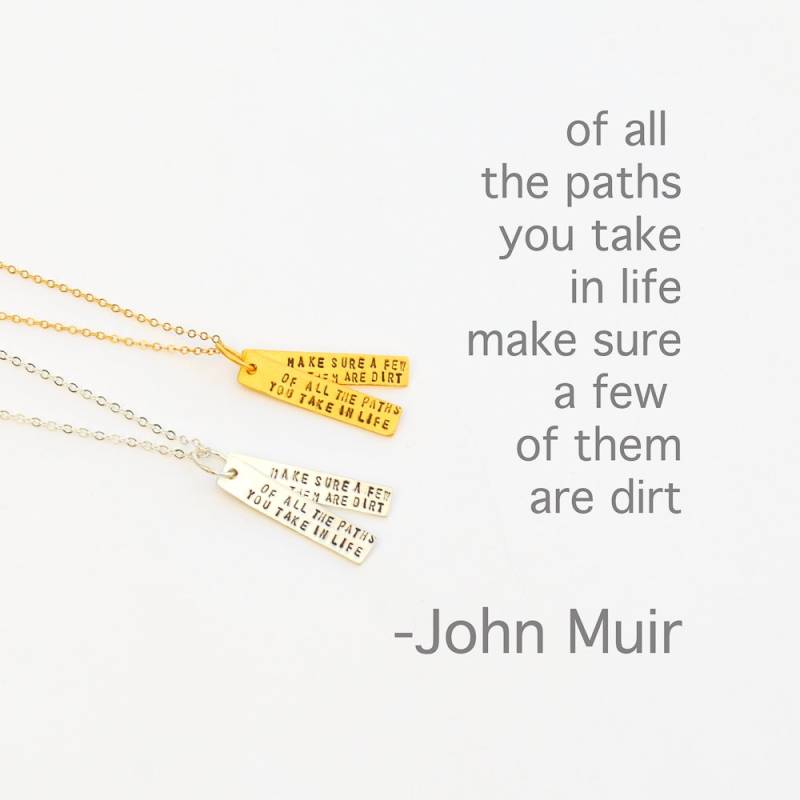 John Muir Zitat Halskette Sterling Silber & 14Kt Vermeil-Gold von ChocolateAndSteel