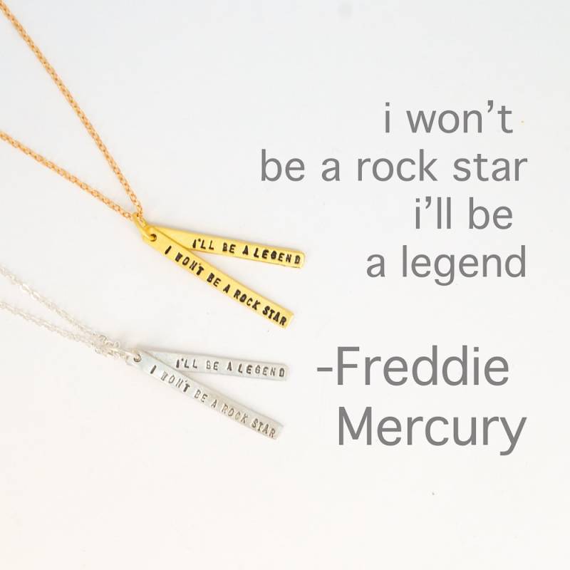 Motivationsspruch - Freddie Mercury Von Queen "I'll Be A Legend", Umweltfreundliches Silber Und 14Kt Gold Vermeil. Von Schokolade Stahl von ChocolateAndSteel