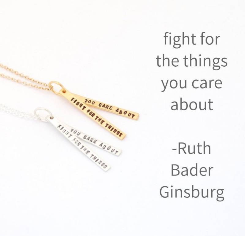 Rbg Zitat Bar Halskette - Sterling Silber Schmuck von ChocolateAndSteel