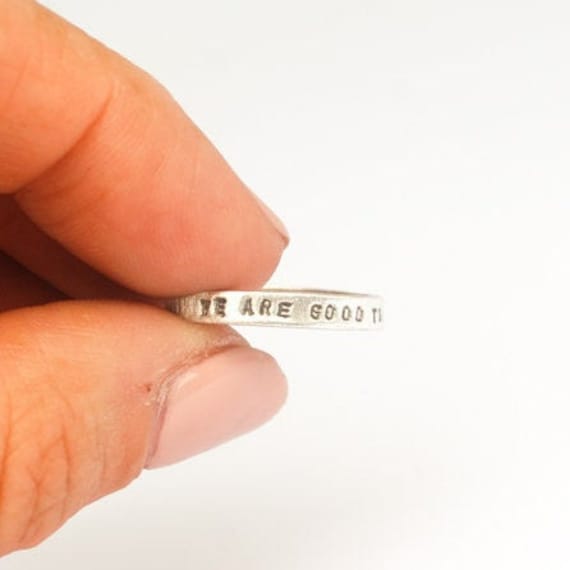 We Are Good Together Stapelring, Sterlingsilber. Handgefertigt Liebe Zitat Handwerker Chocolate & Steel von ChocolateAndSteel