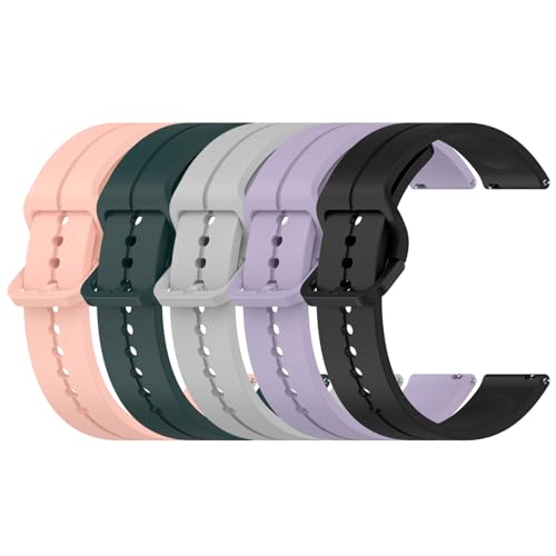 Chofit Armbänder kompatibel mit Haylou Solar Plus/Solar Lite/GST Lite/Watch 2 Pro/Mibro Watch Lite 2, weiches Sport-Silikon-Armband für 22-mm-Bänder, 5 Stück, Silikon von Chofit