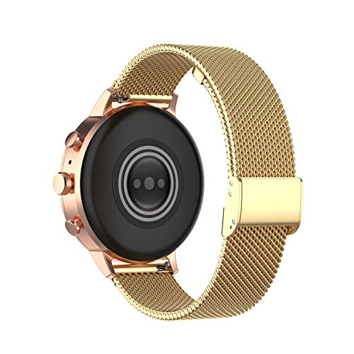 Chofit Armband, kompatibel mit Fossil GEN 6/Gen 5E, gewebtes Metall, Edelstahl, Ersatzarmband für GEN 6/Gen 5E, 42 mm, 44 mm Smartwatch (18 mm, Gold) von Chofit