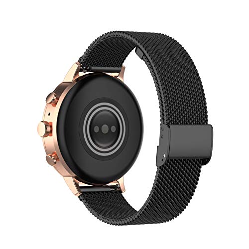 Chofit Armband, kompatibel mit Fossil GEN 6/Gen 5E, gewebtes Metall, Edelstahl, Ersatzarmband für GEN 6/Gen 5E, 42 mm, 44 mm Smartwatch (22 mm, schwarz) von Chofit