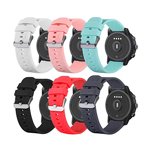 Chofit Uhrenarmbänder, Zubehör, Ersatzarmband, 18 mm, 19 mm, 20 mm, 22 mm, weiches Silikon, Sport-Smartwatch-Band, Damen und Herren (19 mm, 6 Farben) von Chofit