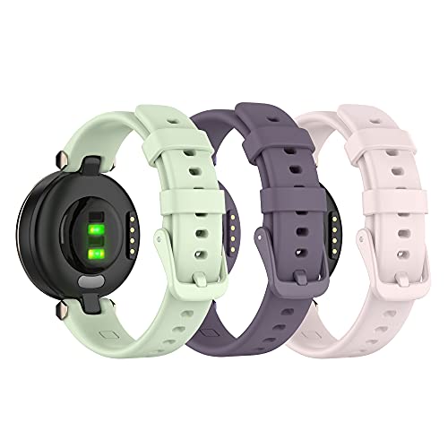 Chofit Ersatzarmband kompatibel mit Garmin Lily Armband, weiches Silikon, Sport buntes Armband mit Installationswerkzeugen für Garmin Lily Smartwatch Frauen Mädchen (grün+dunkel-Orchidee+rosa) von Chofit