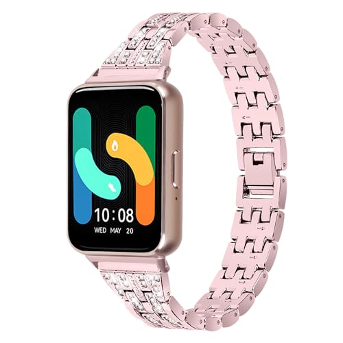 Chofit Ersatzarmband kompatibel mit Samsung Galaxy Fit 3, Bling Bling Strass Metallbänder Armband Armband für SM-R390 Galaxy Fit3 für Damen, Zinklegierung von Chofit