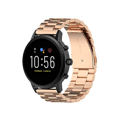 Chofit Metallarmbänder kompatibel mit Fossil GEN 6/Gen 5E Armband, Edelstahl-Ersatzbänder Business-Armband für GEN 6/Gen 5E Smartwatch (18 mm, Roségold) von Chofit