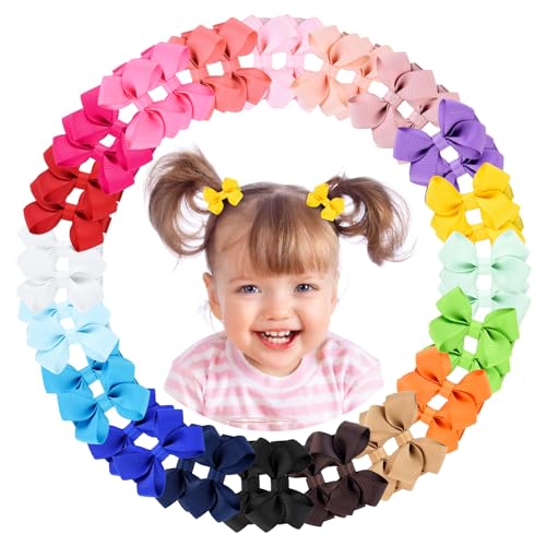 40 stücke 2,5 "Baby Mädchen Kleine Haarbögen Clips Ripsband Bögen Haarspangen Haarschmuck für Mädchen Kleinkind Kleinkinder Kinder Jugendliche von Choicbaby