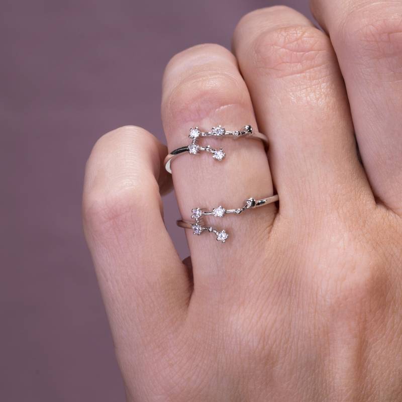 Zierliche Sternzeichen Ringe Für Frauen Niedliche Sternbild Gold & Silber Stapelbar Geburtstag Stern Celestial Schmuck Personalisierte Versprechen von ChoiceByChoiInc