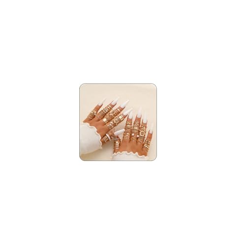 66 Stück Gold Stapelbare Ringe für Frauen Knöchelringe Chunky Gold Ring Set Zierliche Stapelringe Set Mehrere Größen Ringe Set, Metall, Kein Edelstein von Choistily
