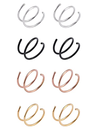8 Stück Hoop Nasenring Doppel Nasenring für Einzelpiercing Twist Nasenring Hoop für Frauen Doppel Piercing Nasenring Chirurgenstahl Spirale Nasenring Metall Sonstiges 8 Stück Hoop Nasenring Doppel Nasenring für Einzelpiercing Twist Nasenring Hoop für Frauen Doppel Piercing Nasenring Chirurgenstahl Spirale Nasenring Metall Sonstiges von Choistily