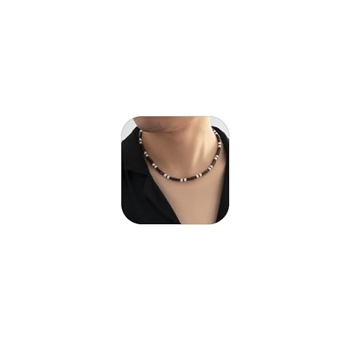 Halskette für Herren, Puka-Muschel-Halskette, Herren, Sommer, Surfer, Perlen, Choker, Strand-Essentials, Urlaubsschmuck für Urlaub, Sommer-Outfits für Mann, Sohn, Ehemann, Zink, Kein Edelstein von Choistily