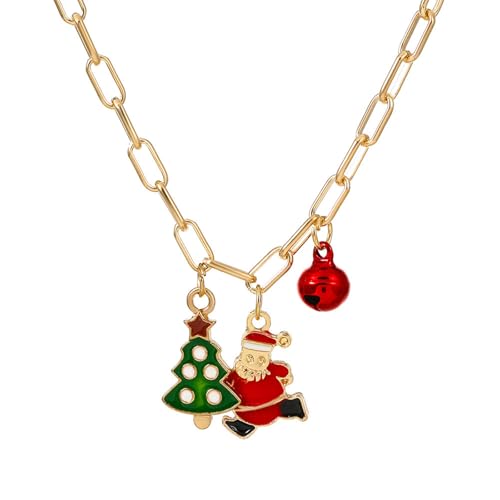 Weihnachtsanhänger-Halskette für Damen, zierlicher Weihnachtsbaum, Glockenanhänger, Strumpffüller für Frauen, Weihnachtsgeschenke 2024, Large, Metall, Kein Edelstein Weihnachtsanhänger-Halskette für Damen, zierlicher Weihnachtsbaum, Glockenanhänger, Strumpffüller für Frauen, Weihnachtsgeschenke 2024, Large, Metall, Kein Edelstein von Choistily