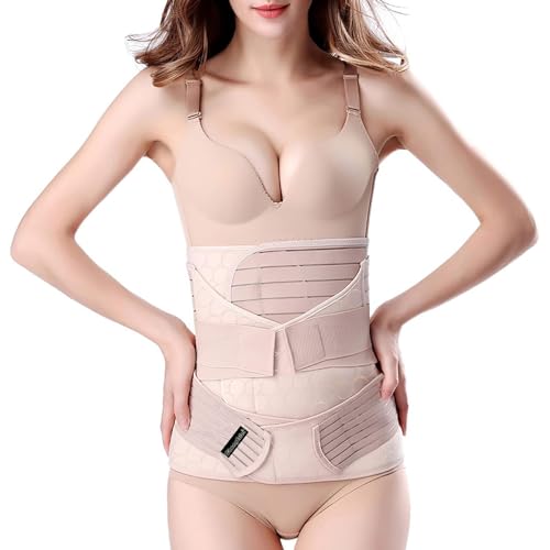 3 in 1 Postpartale Bauch Unterstützung Erholung Gürtel - Postpartum Gürtel für Damen - Postnatal Bauchgurt nach Geburt - Rückbildungsgürtel nach Geburt (BEIGE, One Size (Pack of 1)) von ChongErfei