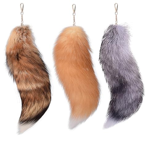 Fuchsschwanz Anhänger Kunstfell Faux Fur Fox Tail Keychain Therian Fuchs Schwanze Furry (11) von ChongKuan