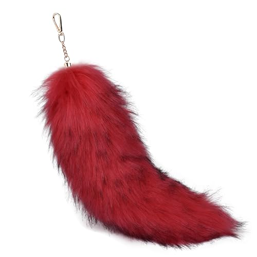 Fuchsschwanz Anhänger Kunstfell Faux Fur Fox Tail Keychain Therian Fuchs Schwanze Furry (14) von ChongKuan